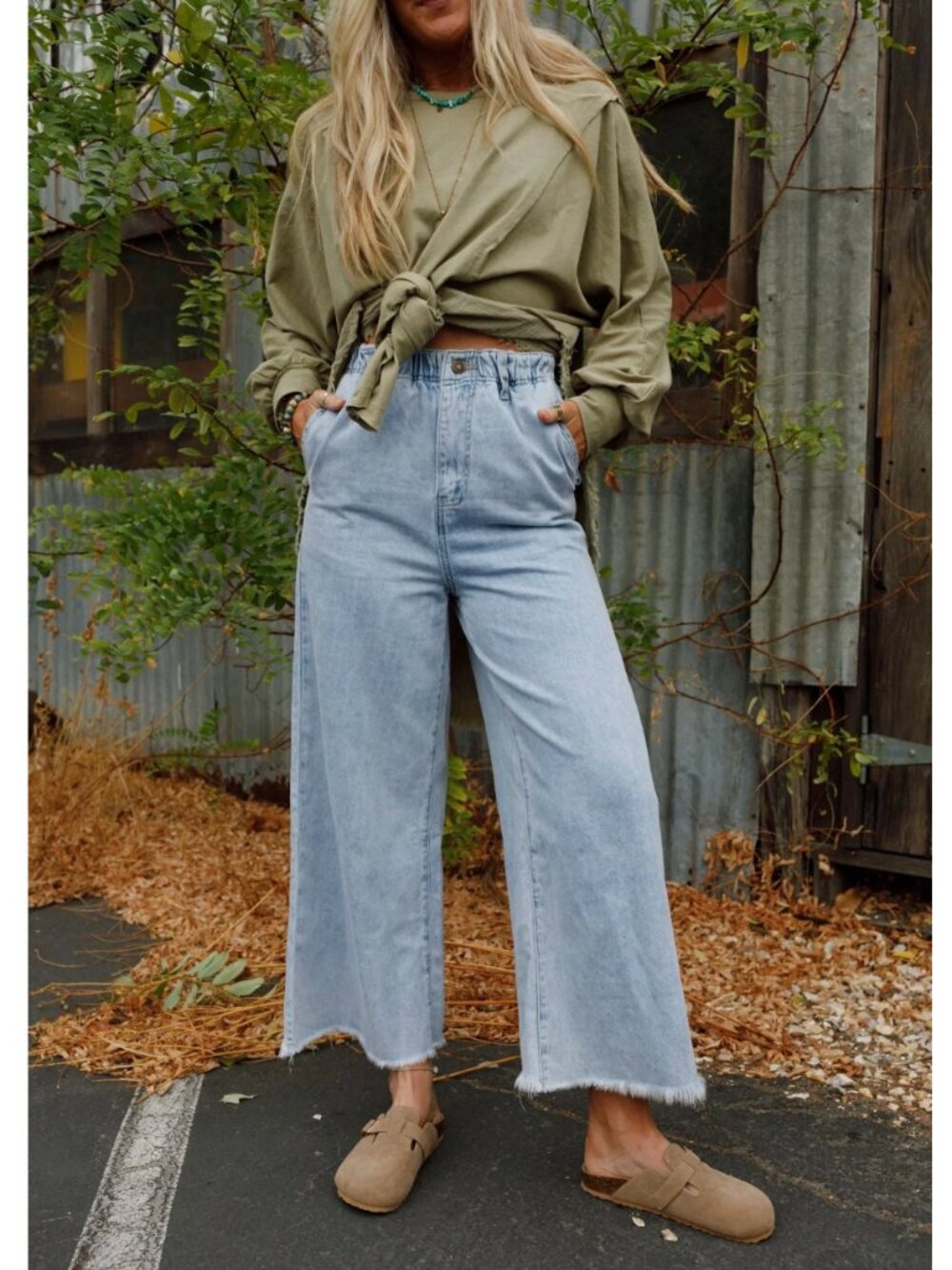 Three Bird Nest Simply You Wide Leg Jeans Light Wash Size L